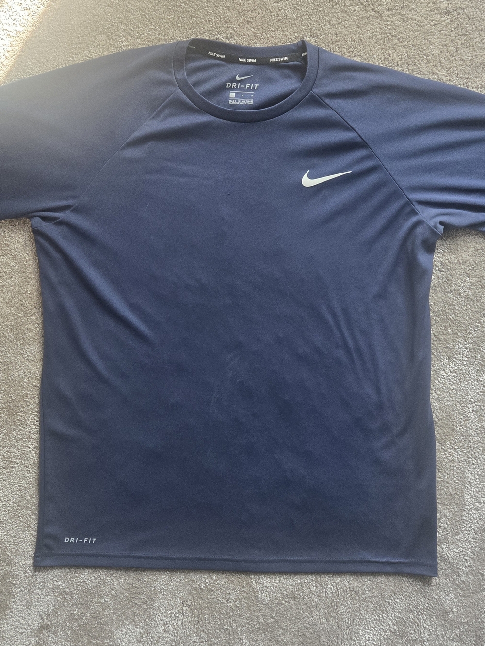 Nike Dri-FIT Short Sleeve Swim Tee in Navy
